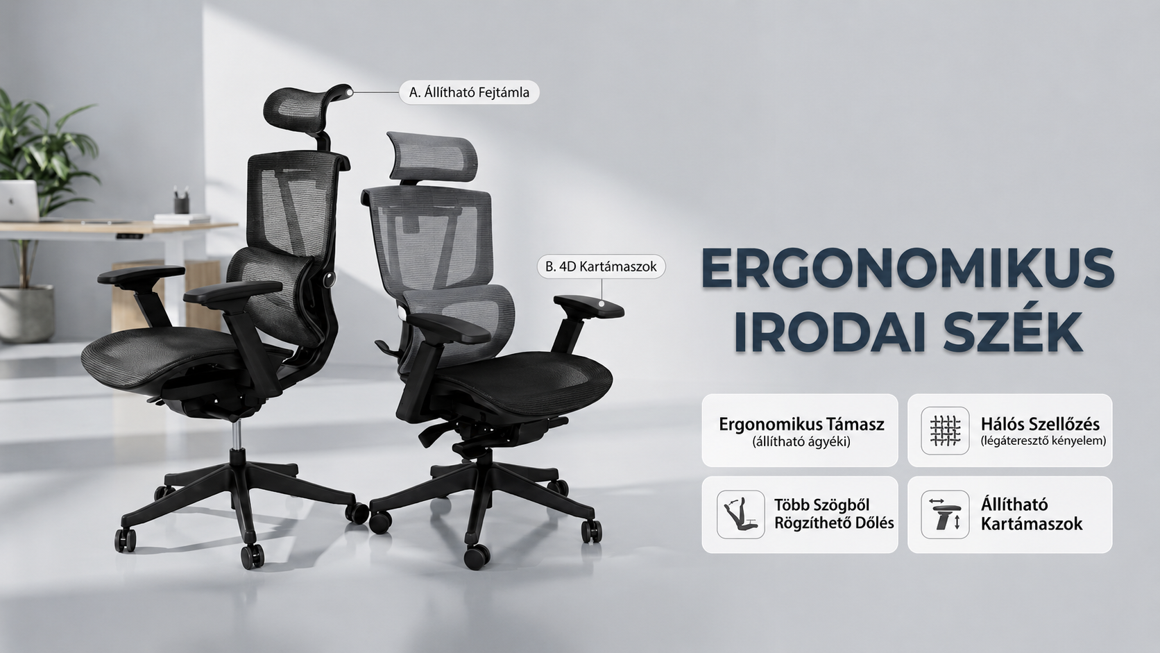 C7 ergonomikus irodai szék beállítási útmutató