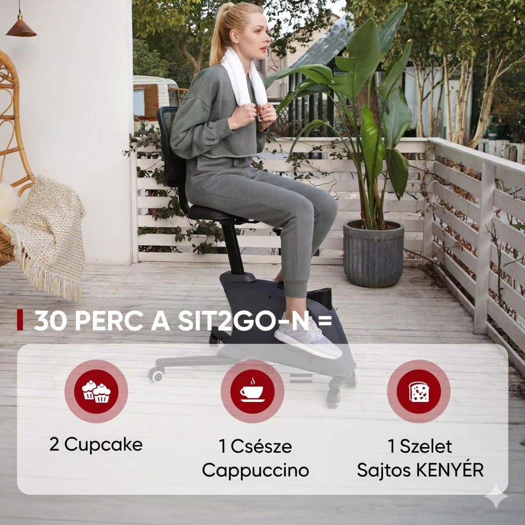 Sit2Go 2-in-1 fitnesz-szék, otthoni edzőkerékpár