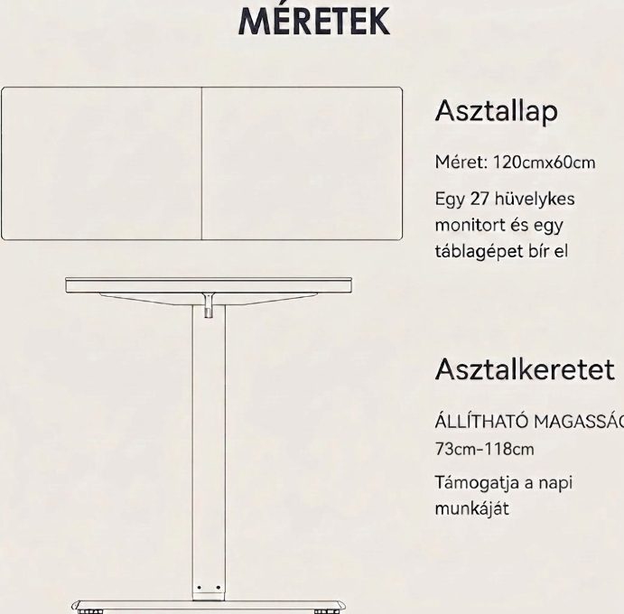 Elektromos állítható magasságú íróasztal, FQ1, számítógépasztal akasztóval és memóriafunkcióval irodába és otthonra