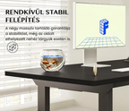 QS2 Kétmotoros elektromos állóasztal, 4 lábú, állítható magasságú, illesztett asztallappal
