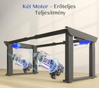 QS2 Kétmotoros elektromos állóasztal, 4 lábú, állítható magasságú, illesztett asztallappal