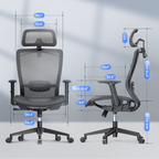 2D-ben teljesen állítható Ergonomikus Hálós Irodai Szék OC3B