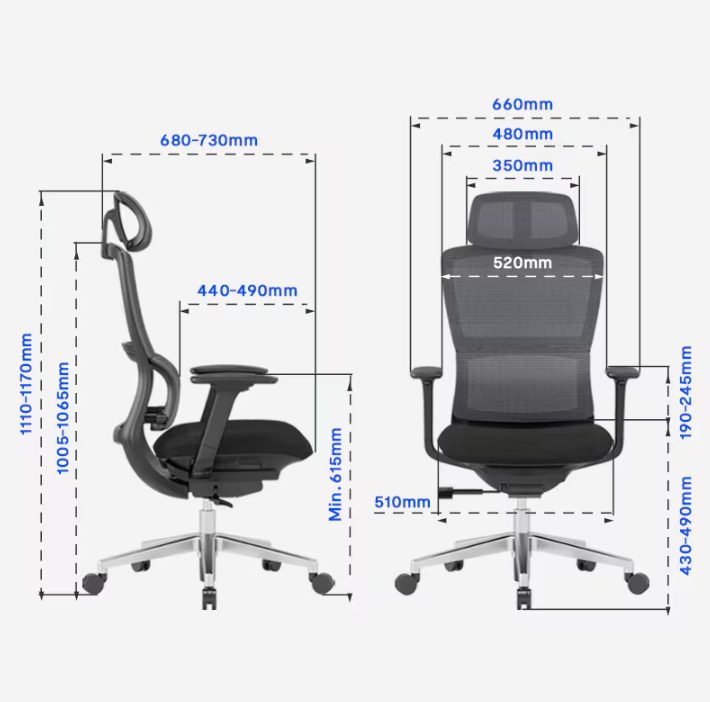 Ergonomikus irodai szék BS2, S-Alakú Kialakítás & Dupla Háttámla