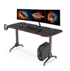Gaming Desk GD01 gamer asztal acél vázzal 160 x 70cm, MDF asztallappal és teljes felületű egérpaddal
