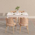 Bővíthető étkezőasztal DT1, 110–150 × 70 cm, I-gerendás szerkezettel és lamellás kialakítással