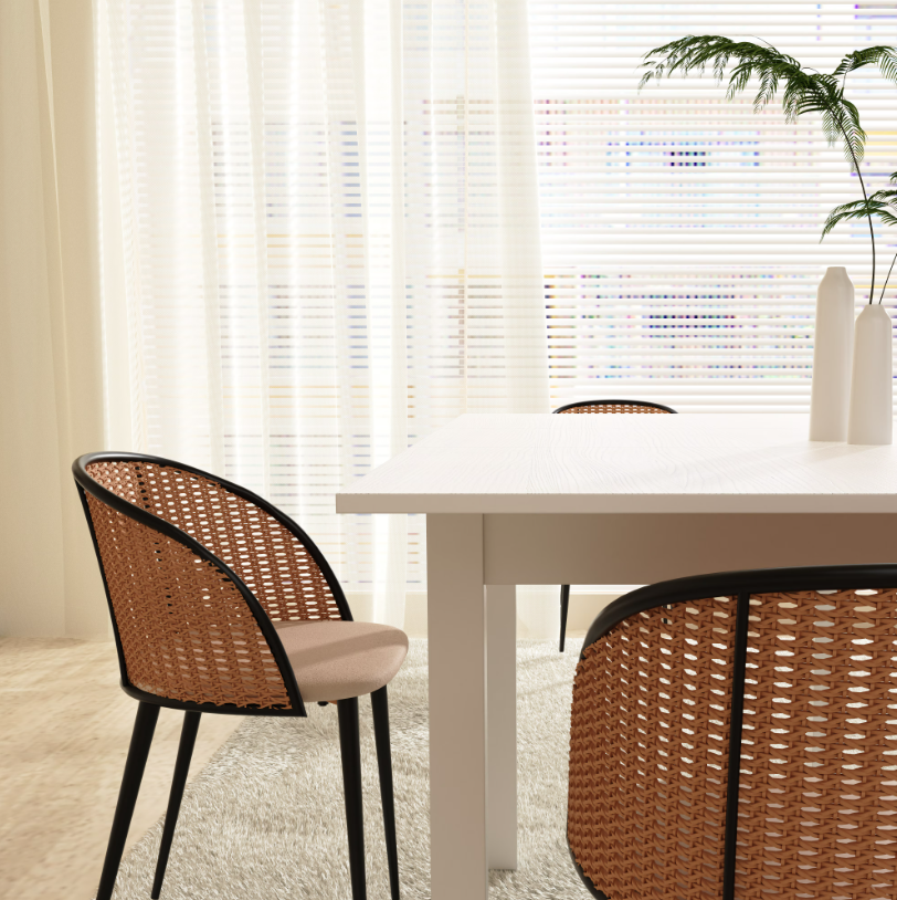 Bővíthető étkezőasztal DT1, 110–150 × 70 cm, I-gerendás szerkezettel és lamellás kialakítással