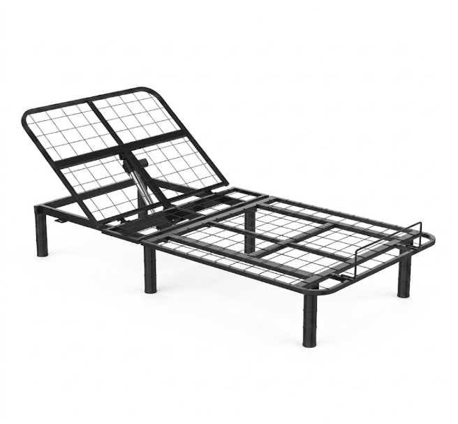 EB01 Elektromosan állítható fém ágykeret, 90 × 200 cm, 0–60° állítható fejrésszel, 3 magasságbeállítással (8/15/23 cm)