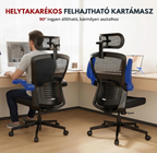OC3-Pro Cloud Ergonomikus Irodai Szék, Magas háttámla, 8 szintű deréktámasz és Habszivacs ülőpárna