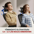 OC3-Pro Cloud Ergonomikus Irodai Szék, Magas háttámla, 8 szintű deréktámasz és Habszivacs ülőpárna