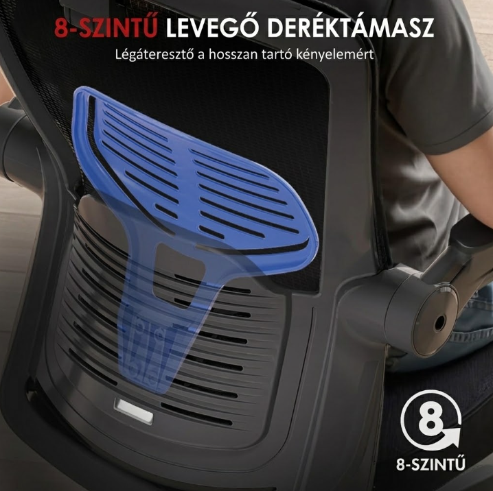 OC3-Pro Cloud Ergonomikus Irodai Szék, Magas háttámla, 8 szintű deréktámasz és Habszivacs ülőpárna