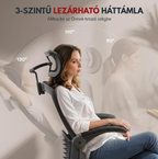 OC3-Pro Cloud Ergonomikus Irodai Szék, Magas háttámla, 8 szintű deréktámasz és Habszivacs ülőpárna