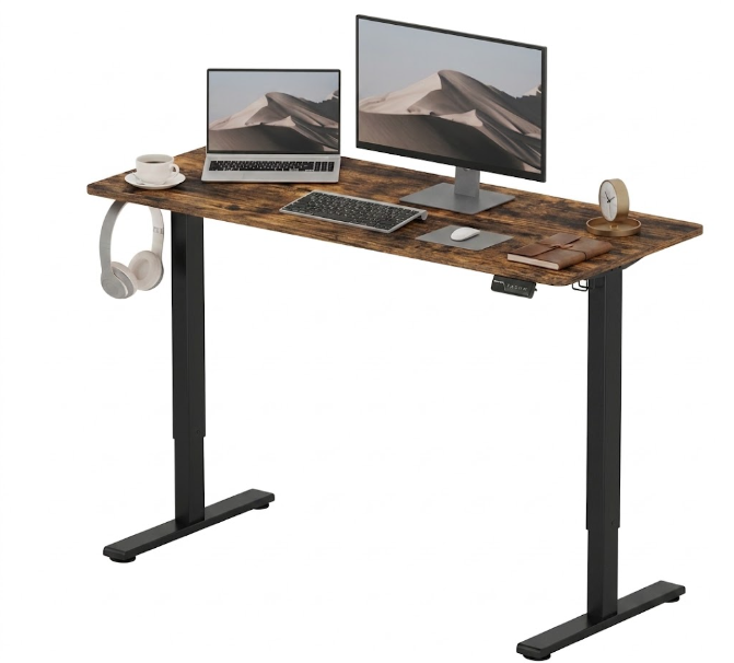 Elektromos állítható magasságú íróasztal, FQ1, 120x60 cm, 120×60cm Kétrészes asztallap és memóriafunkcióval irodába és otthonra