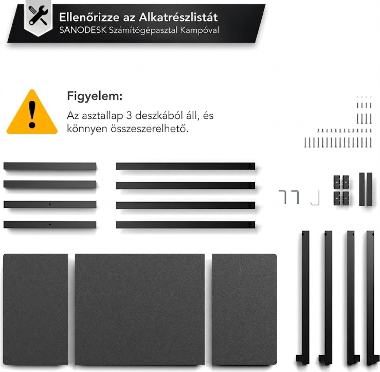 FD1-5542 Ergonómikus Számítógép- és Gaming Asztal Fejhallgató Tartóval (140 x 60 x 75 cm)