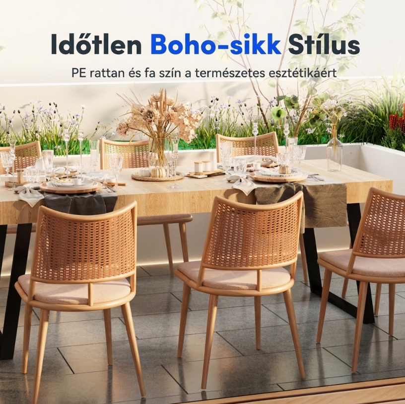 BohoChic-DC5 étkezőszék szett 4 db – Friss kültéri és beltéri dekoráció