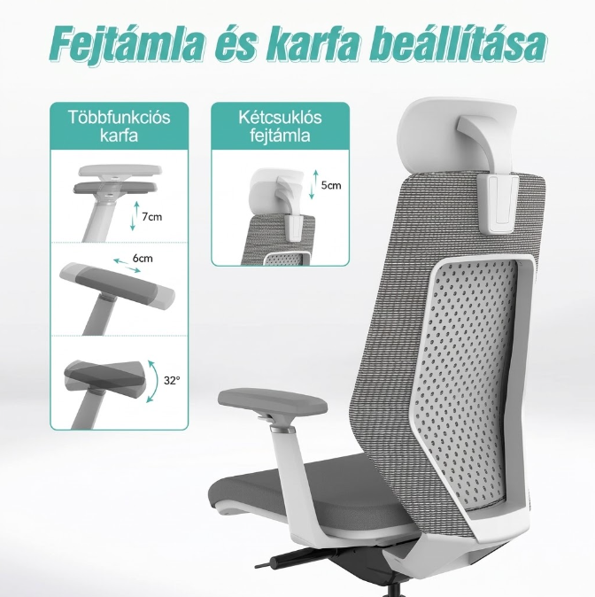 Ergonomikus Irodai Szék BS11, Állítható Magasságú Irodai Szék, Ergonomikus Szék Maximális Kényelemmel