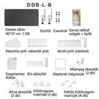 Lyukacsos Falitábla munkaasztalhoz DDB, Kampókkal és polcokkal