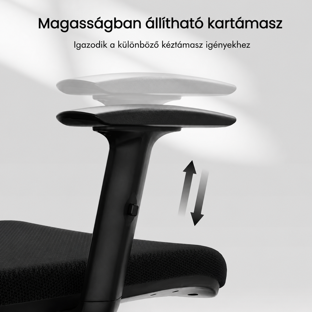 Ergonomikus irodai szék BS3 – állítható háttámla és kartámasz, hosszú távú ülőmunkához