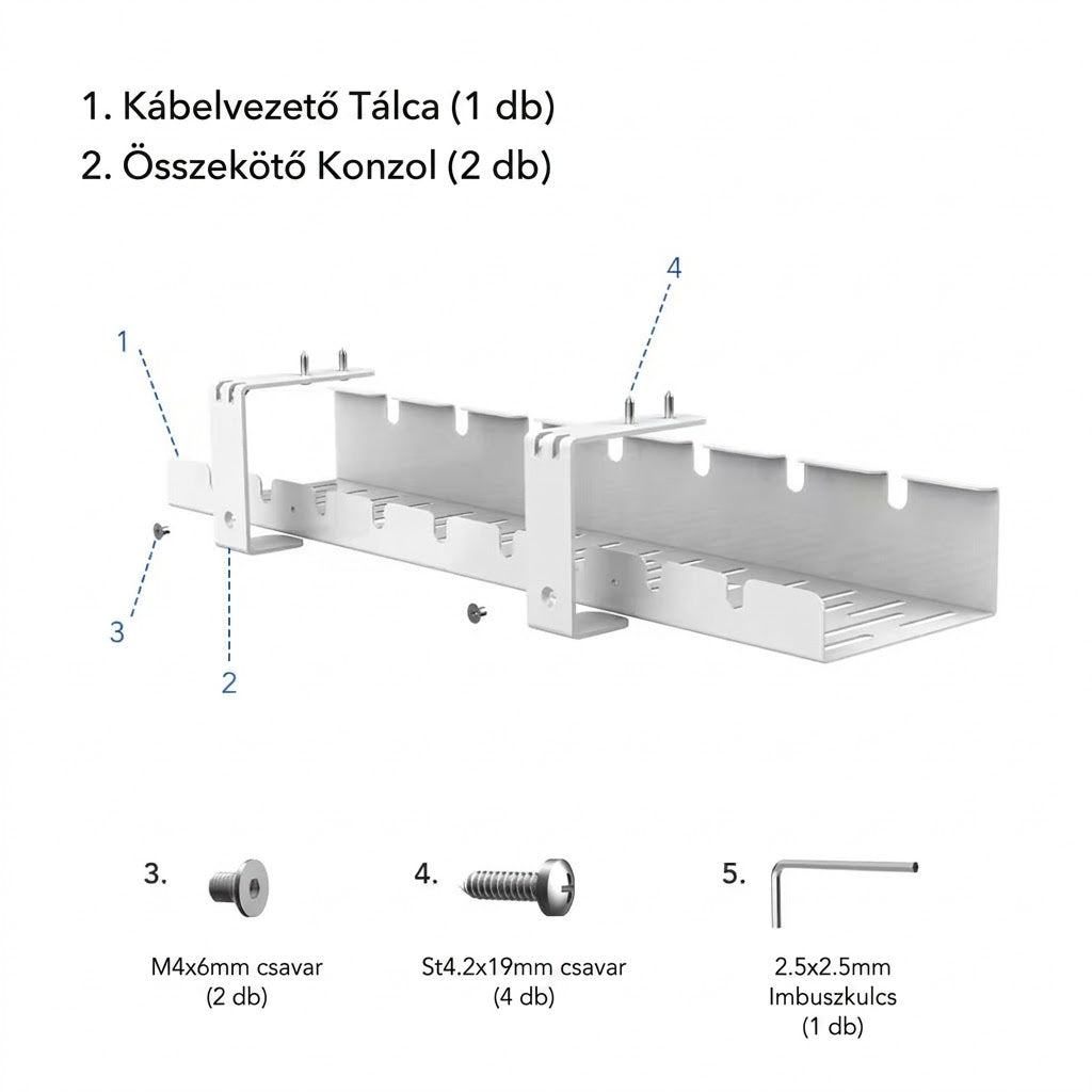 Asztal alatti kábelrendező tálca CMP502, 50cm