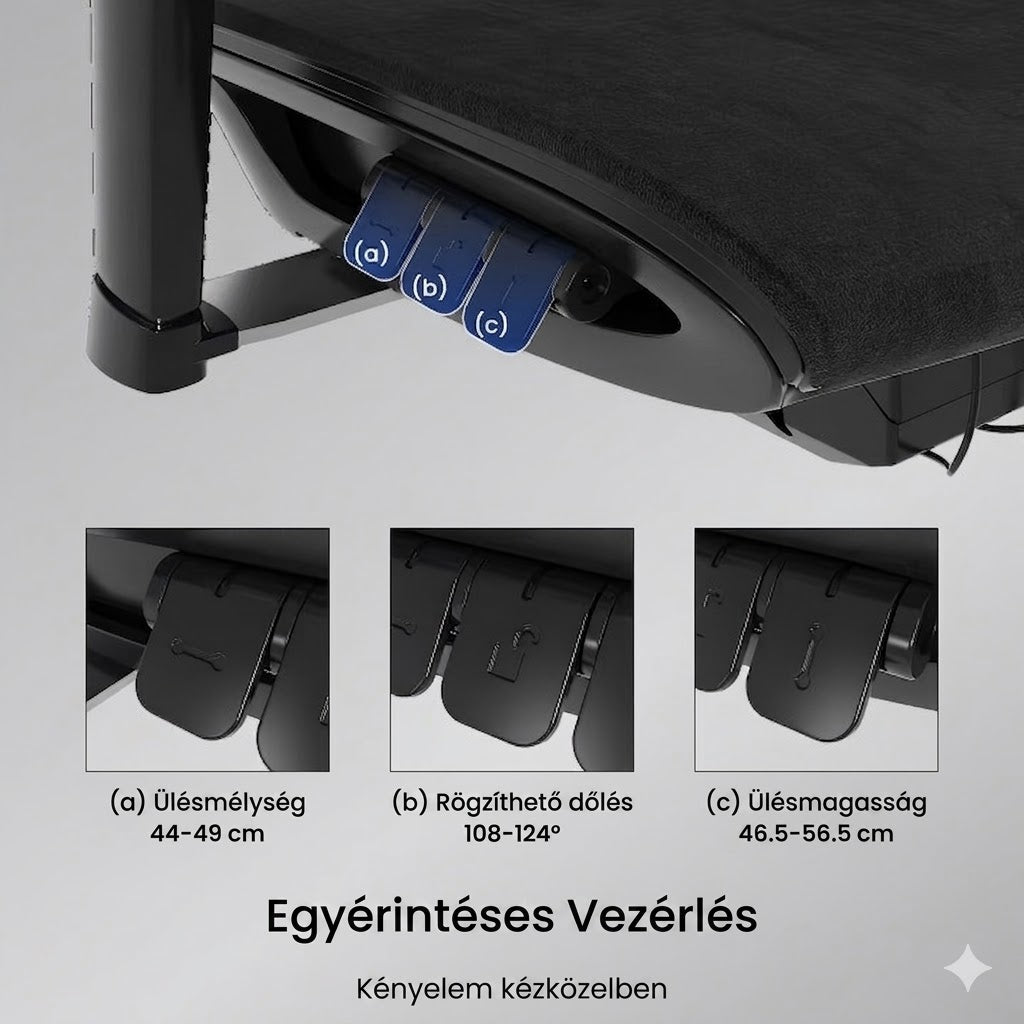 Ergonomikus irodai szék BS12 Pro – Lélegző szövet kárpit, hosszú üléshez tervezve