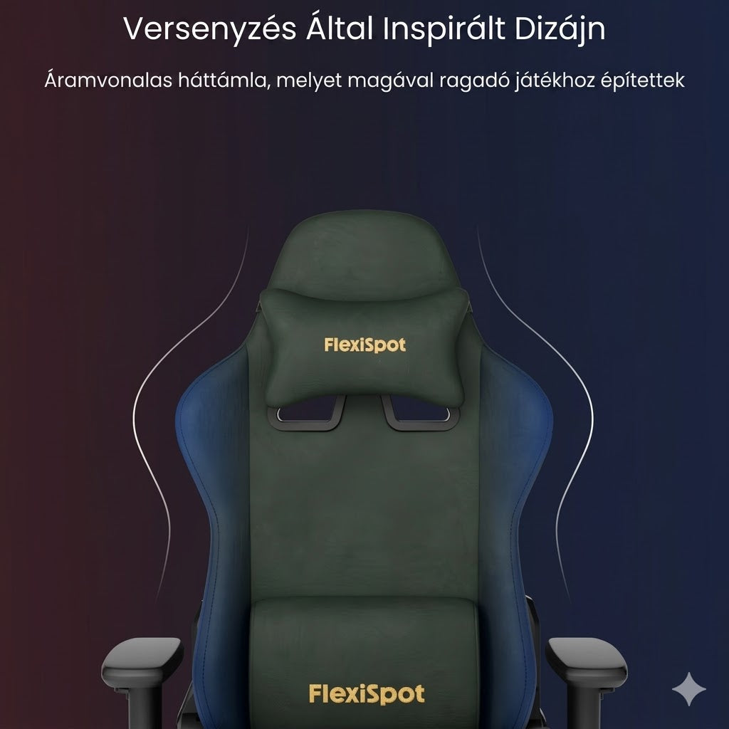 Gamer szék R1, lábtartóval, állítható háttámlával