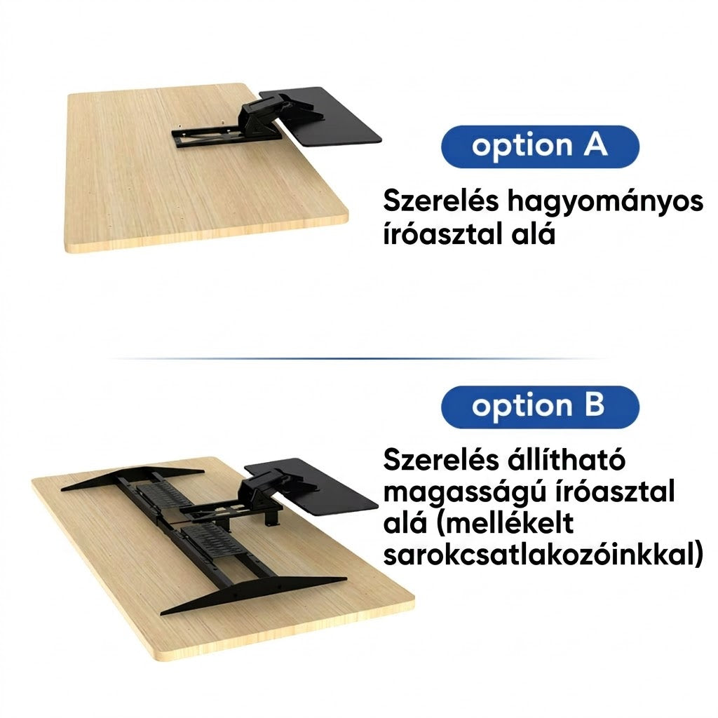 Kihúzható és dönthető ergonomikus billentyűzettálca KT1