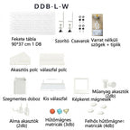 Lyukacsos Falitábla munkaasztalhoz DDB, Kampókkal és polcokkal