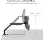 Állítható monitortartó S8D – csuklós kar, 17"-32" monitorhoz, VESA, 2-9 kg