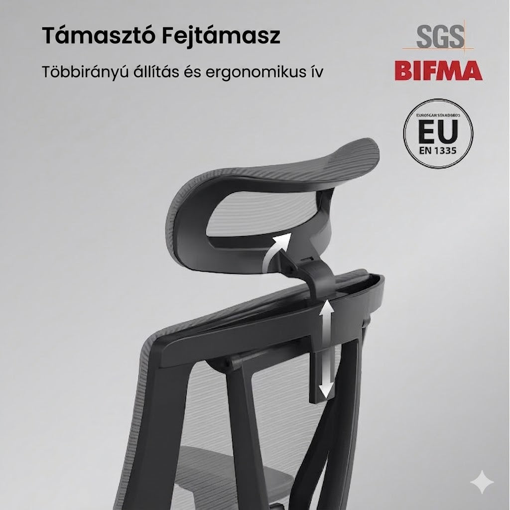 Prémium Ergonomikus Irodai Szék BS14 – Állítható Deréktámasszal