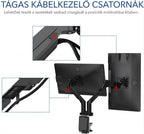 Állítható monitortartó S8D – csuklós kar, 17"-32" monitorhoz, VESA, 2-9 kg