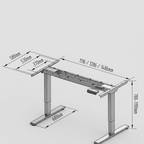 Elektromos Íróasztal Láb E1 Pro, Kétmotoros, 70–120 cm Állítható, 100 kg Teherbírás, Memóriagombokkal