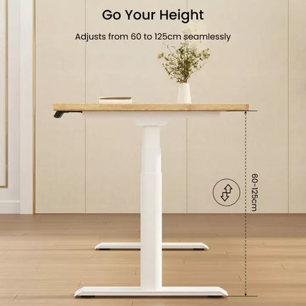 Elektromos Íróasztal ovális Láb E8, 60-125cm Állítható, Kétmotoros, 125 kg Teherbírás, LED érintőképernyő, 4 memóriahely, USB töltőport