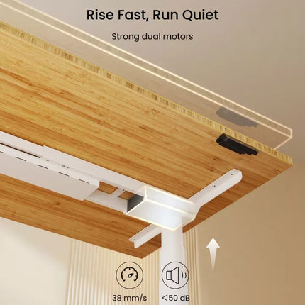 Elektromos Íróasztal ovális Láb E8, 60-125cm Állítható, Kétmotoros, 125 kg Teherbírás, LED érintőképernyő, 4 memóriahely, USB töltőport