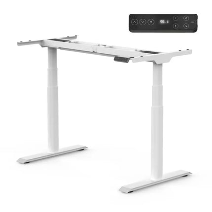 Elektromos Íróasztal ovális Láb E8, 60-125cm Állítható, Kétmotoros, 125 kg Teherbírás, LED érintőképernyő, 4 memóriahely, USB töltőport