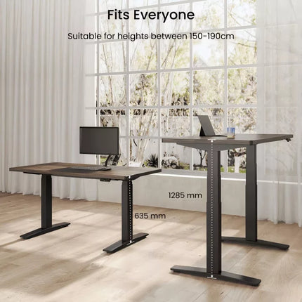 Elektromos Íróasztal Láb E9, dupla kefenélküli motor, 180kg Teherbírás, 63.5-128.5cm Állítható, LED érintőképernyő, 4 memóriahely, USB töltőport