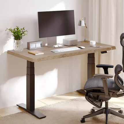 Elektromos Íróasztal Láb E9, dupla kefenélküli motor, 180kg Teherbírás, 63.5-128.5cm Állítható, LED érintőképernyő, 4 memóriahely, USB töltőport