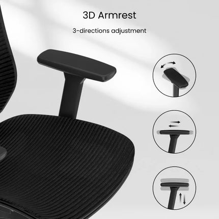 Ergonomikus teljes hálós irodai szék BS4, Állítható Fejtámlával és 3D Kartámasszal