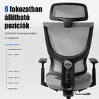 Ergonomikus irodai szék BS8 – 9 állítható háttámla pozícióval, lélegző hálós kivitelű
