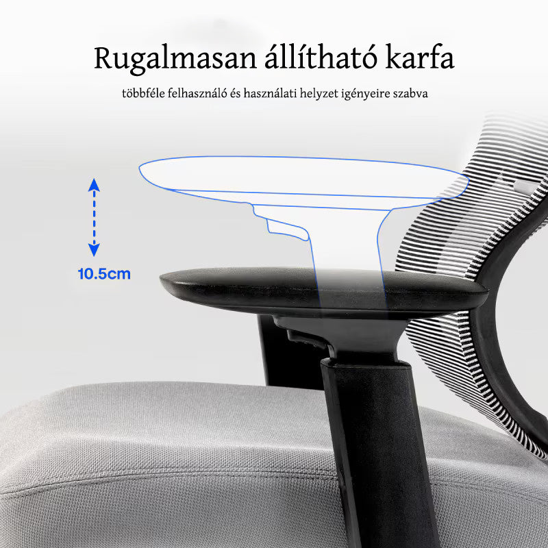 Ergonomikus irodai szék BS8 – 9 állítható háttámla pozícióval, lélegző hálós kivitelű