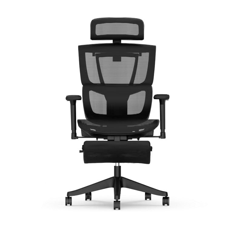 Prémium ergonomikus irodai szék C7-Air-Pro, Hálós ülőfelület kihúzható lábtartóval – adaptív deréktámasz, állítható fejtámla és kartámasz, hosszú távú ülőmunkához