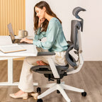 Prémium ergonomikus irodai szék C7-Air-Pro, Hálós ülőfelület kihúzható lábtartóval – adaptív deréktámasz, állítható fejtámla és kartámasz, hosszú távú ülőmunkához