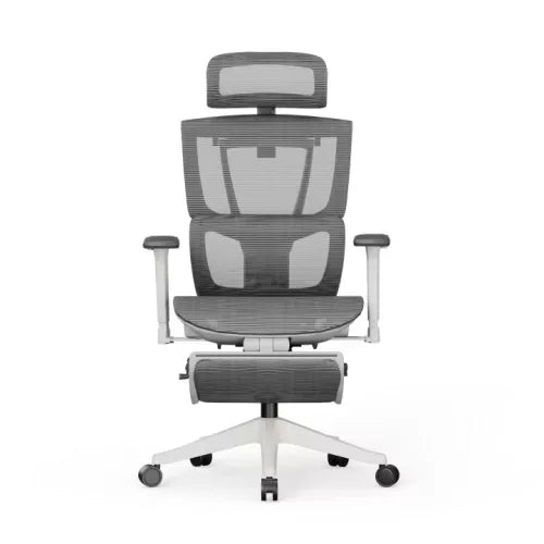 Prémium ergonomikus irodai szék C7-Air-Pro, Hálós ülőfelület kihúzható lábtartóval – adaptív deréktámasz, állítható fejtámla és kartámasz, hosszú távú ülőmunkához