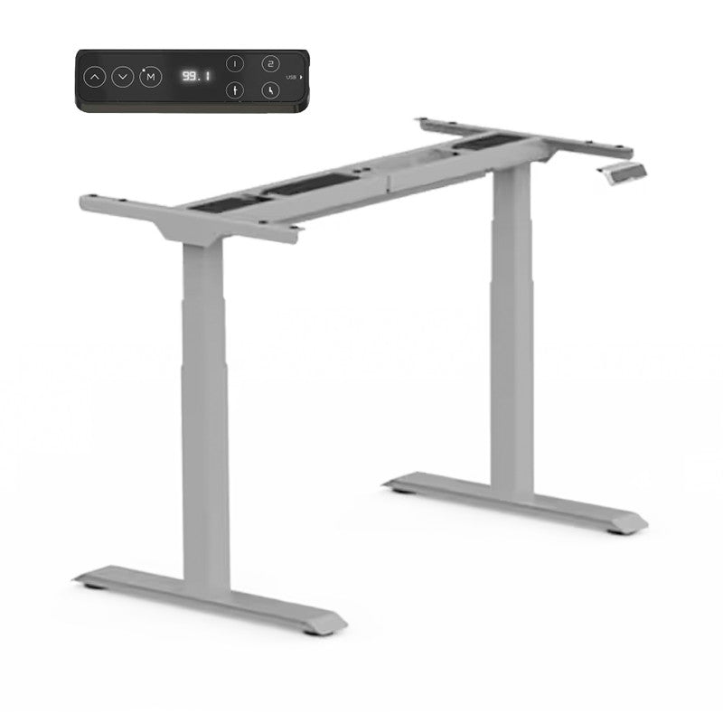 Prémium Elektromos Íróasztal Láb E7, 58-123cm Állítható, Kétmotoros, 125 kg Teherbírás, LED érintőképernyő, 4 memóriahely, USB töltőport