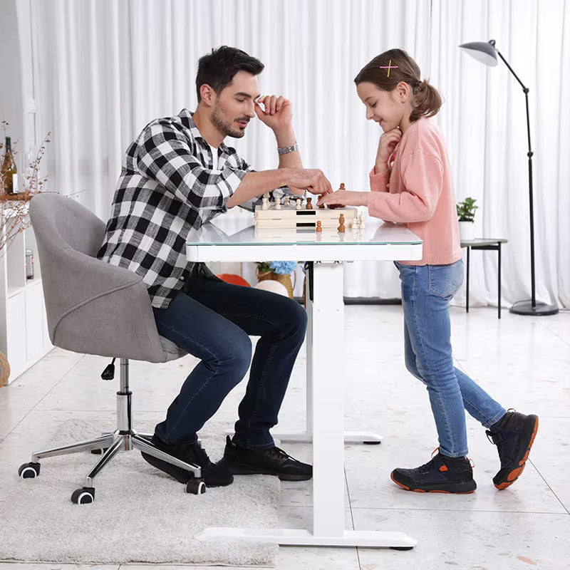Comhar All-in-One elektromos állítható íróasztal fiókkal, 120x60cm USB-töltővel és memória panellel