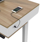 Elektromosan állítható magasságú íróasztal EHD sorozat, 75-125 cm állítható magasság, 40 kg teherbírás, USB porttal, Fiókos