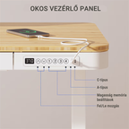 Comhar Pro All-in-One elektromos állítható íróasztal Q8, 140x70 cm, fiókkal, dupla motor, vezeték