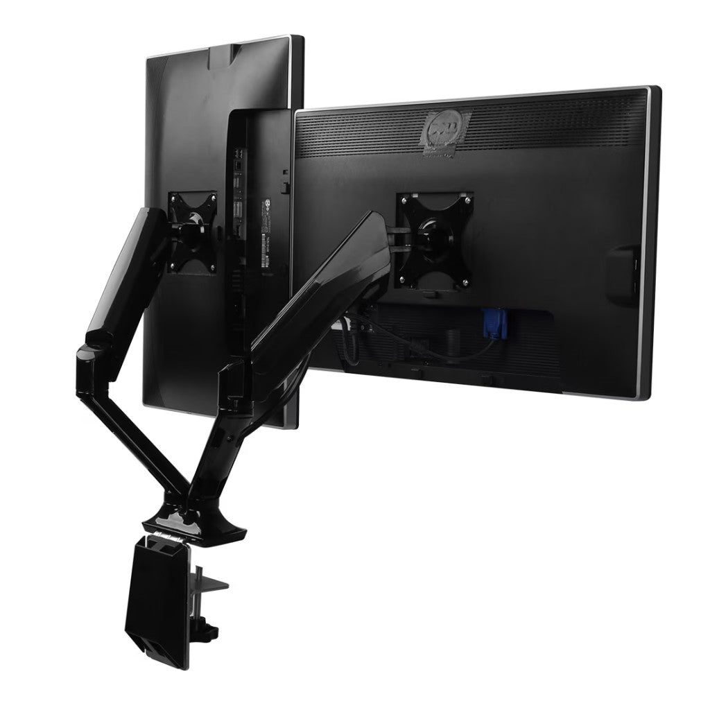 Állítható Monitor Kar F6, Egy monitorhoz, 30″-ig, VESA 75×75 / 100×100, Magasság-, Döntés- és Forgatásállítással, Asztali Rögzítéssel