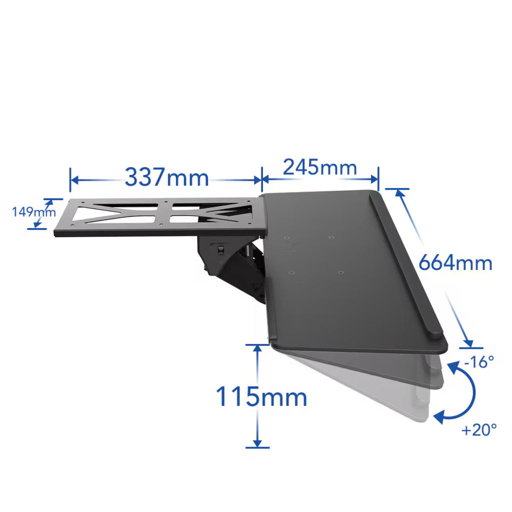 Kihúzható és dönthető ergonomikus billentyűzettálca KT1