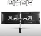 Állítható monitortartó állvány M13, kétkaros, 10"-27"-os LCD monitorokhoz, bilincsekkel rögzíthető, 8 kg teherbírás monitoronként