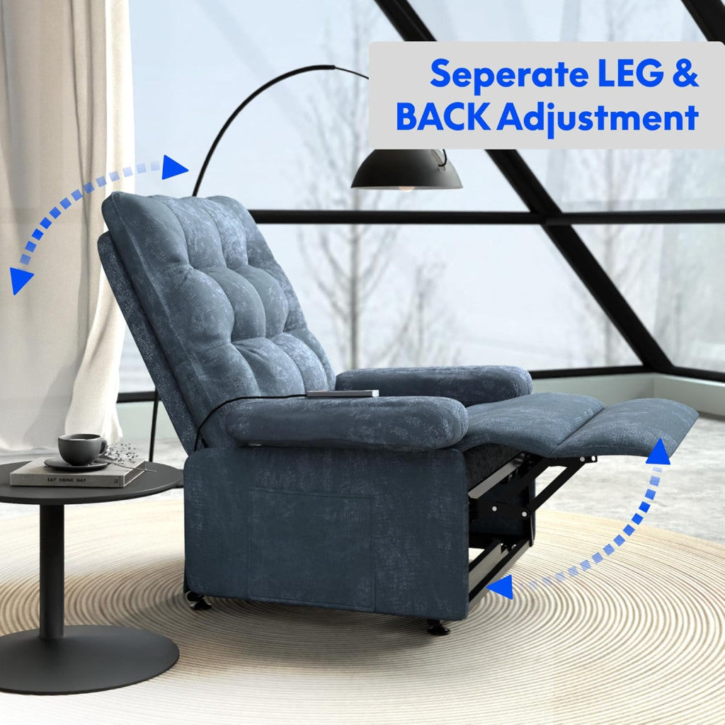 Elektromos felállást segítő relaxfotel XL1 – 3 motoros, fokozatmentesen állítható, oldalzsebbel
