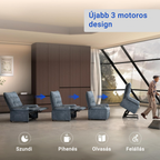 Elektromos felállást segítő relaxfotel XL1 – 3 motoros, fokozatmentesen állítható, oldalzsebbel